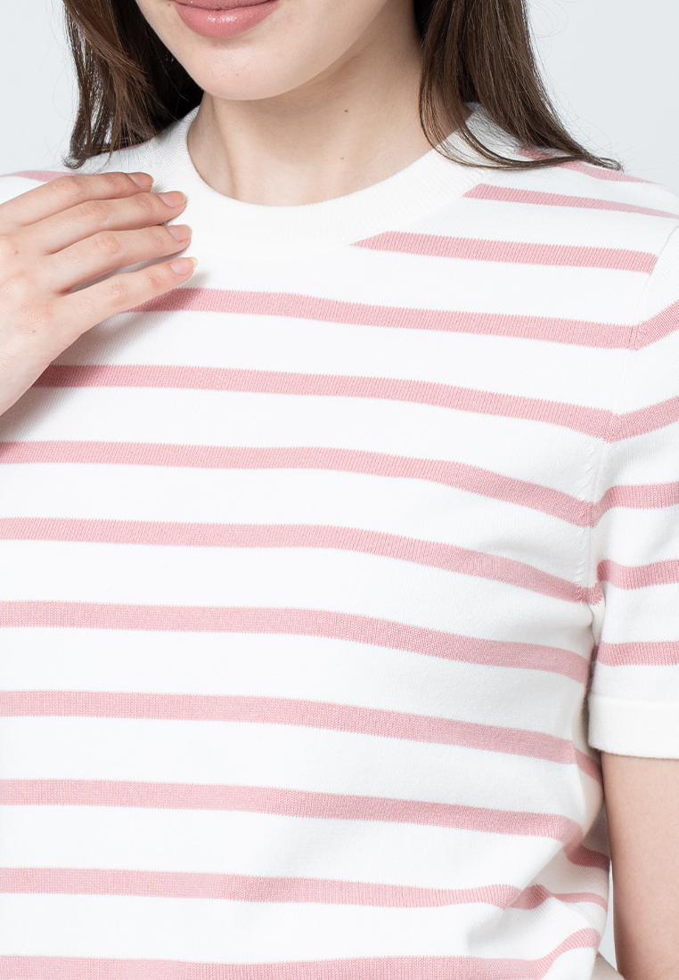 Lindynn Knitted top with Printed Stripes