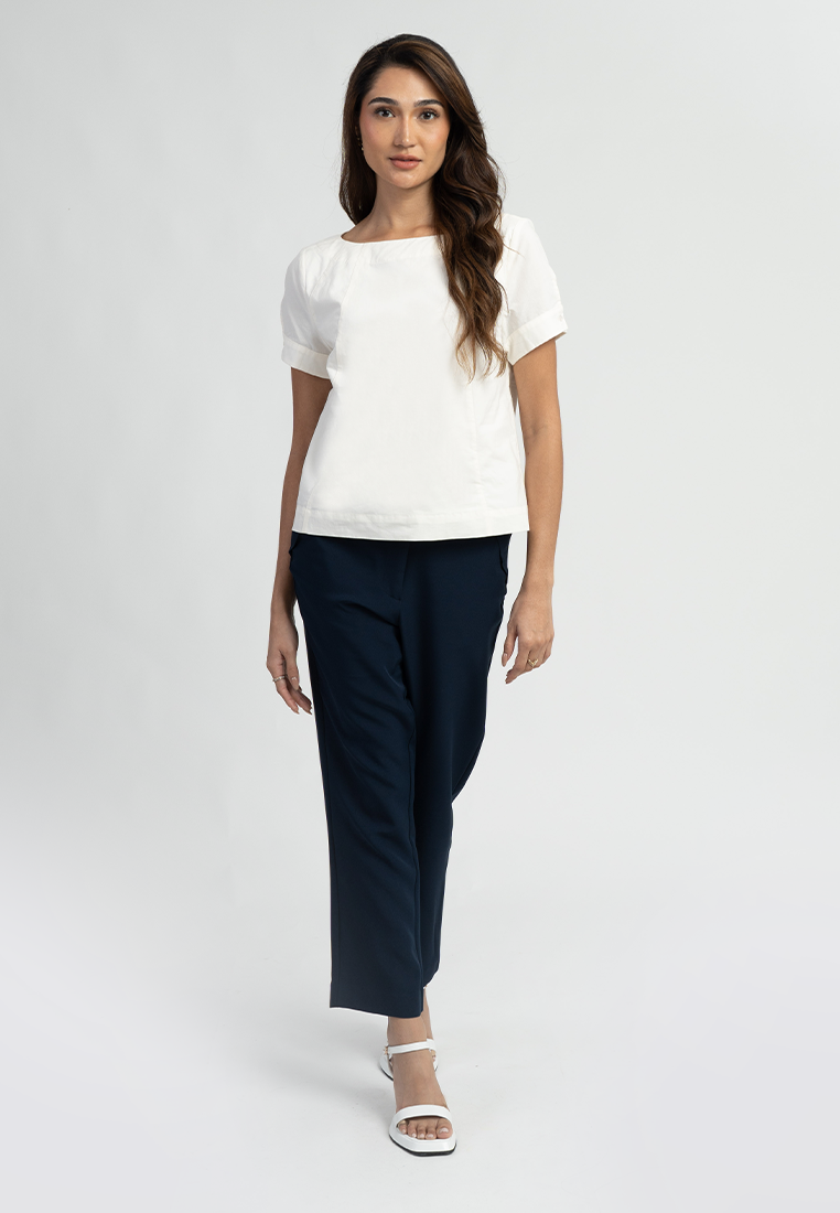 Selah Short Sleeves Boat Neck Top