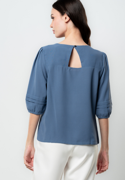 Drea Pleated 3/4" Sleeves Top