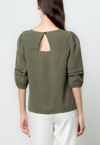 Drea Pleated 3/4" Sleeves Top