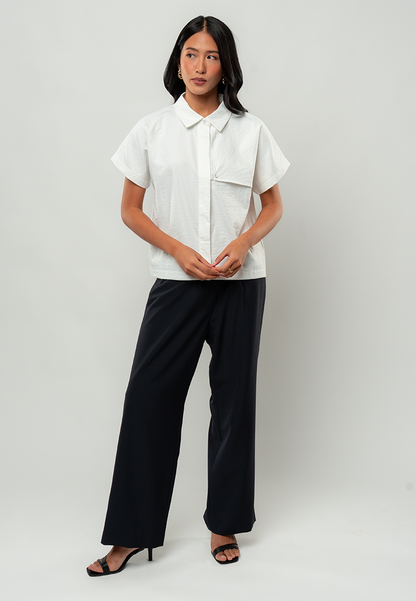 Katrine Asymmetric Collared Top