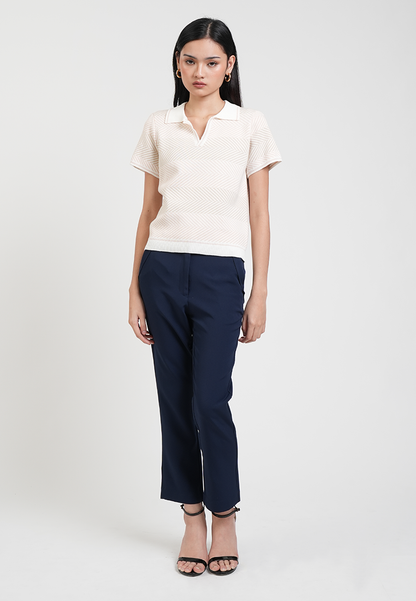 Sophie Short Sleeve Textured Polo Knit