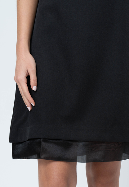 Sabine Sleeveless Dress with Organza Hem Layering Detail