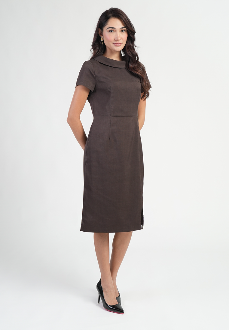 Evangeline Professional Rounded Collar Sheath Dress