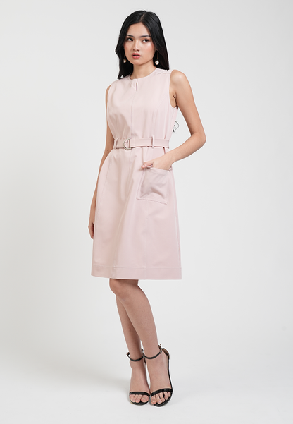 Callista Belted Sleeveless Dress