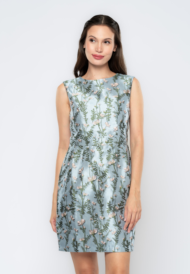 Fleur Floral Jacquard Sheath Dress