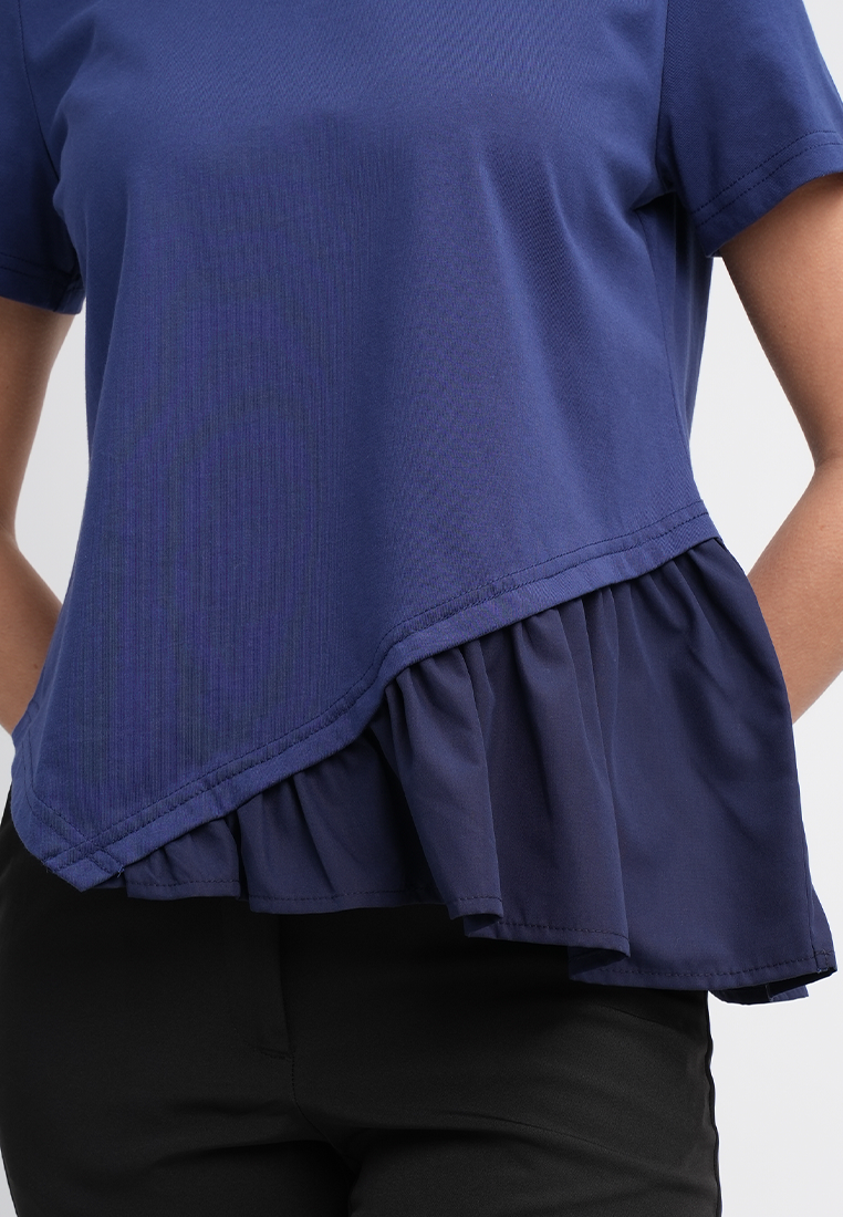 Harper Tee with Slanted Peplum Hem