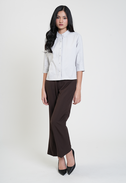 Aster Collared 3/4 Button-Down Blouse