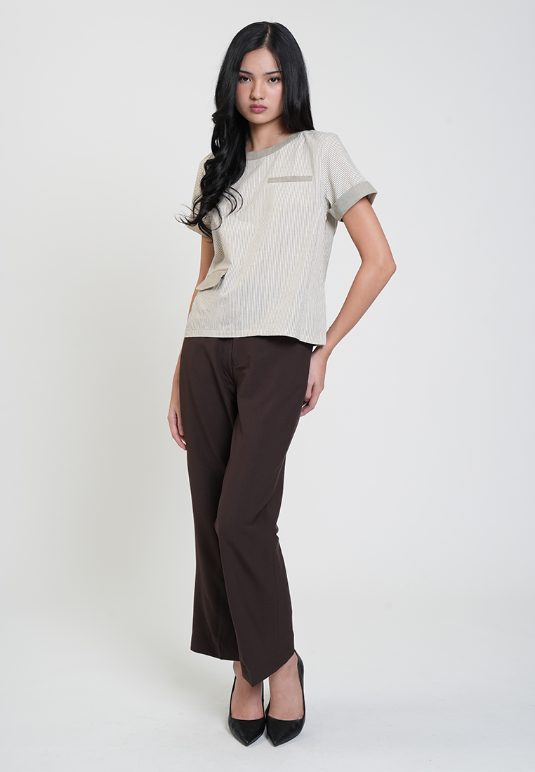 Kaycee Contrast Collar Boxy Top