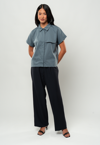 Katrine Asymmetric Collared Top