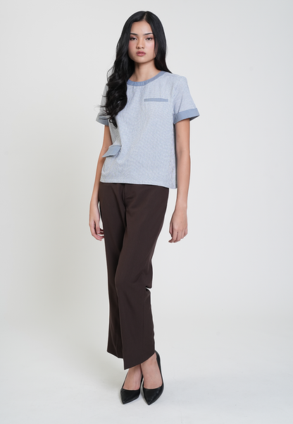 Kaycee Contrast Collar Boxy Top