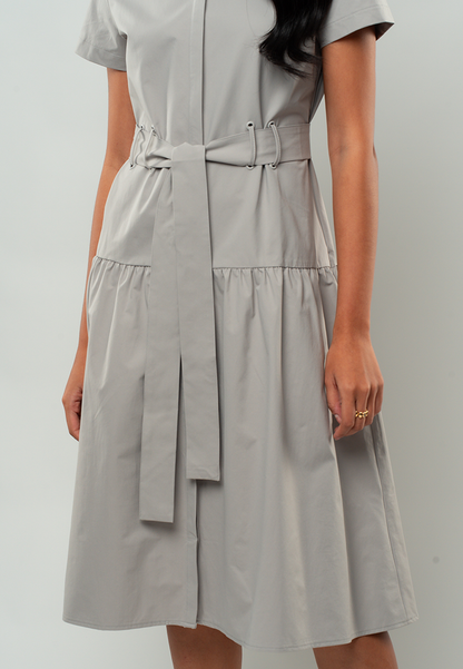 Olivia Short Sleeve Belted Shirt Dress