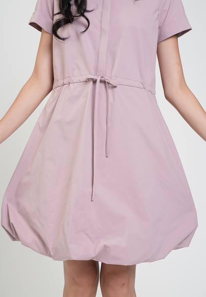 Misty Collared Drawstring Bubble Hem Dress