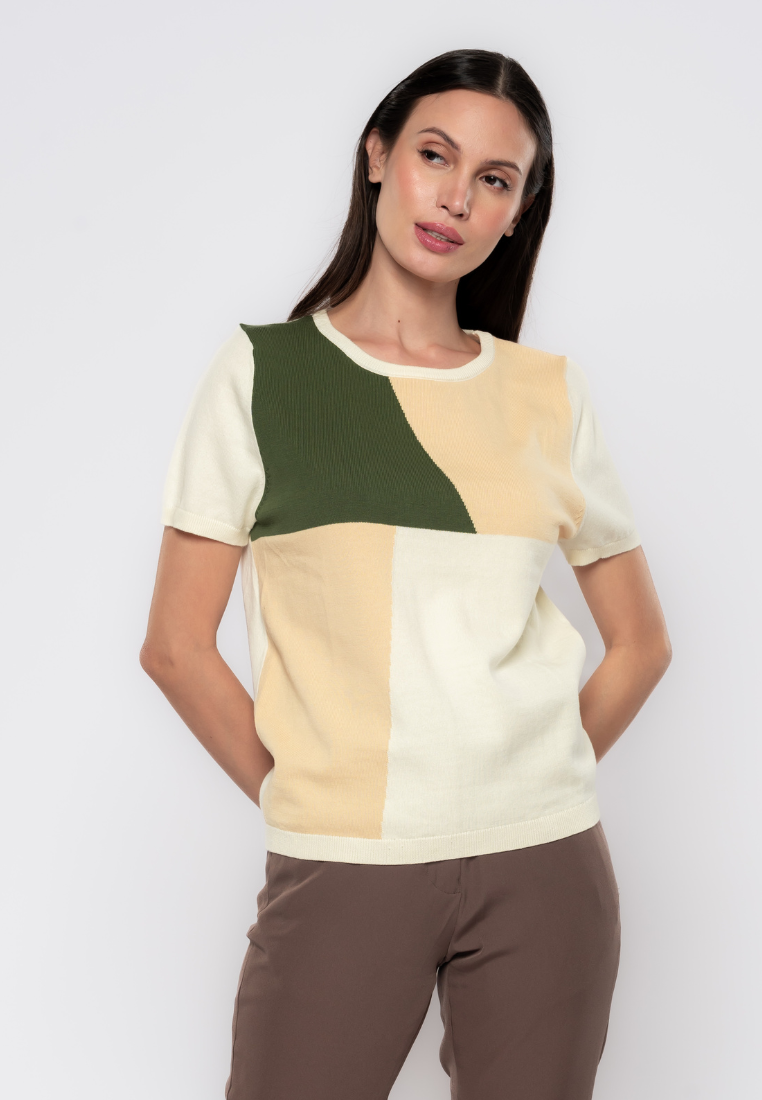 Beatrix Geometric Flatknit Top