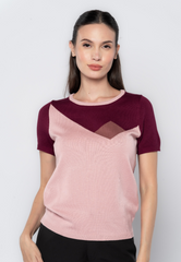 Geo Play Color Blocking Knit Top