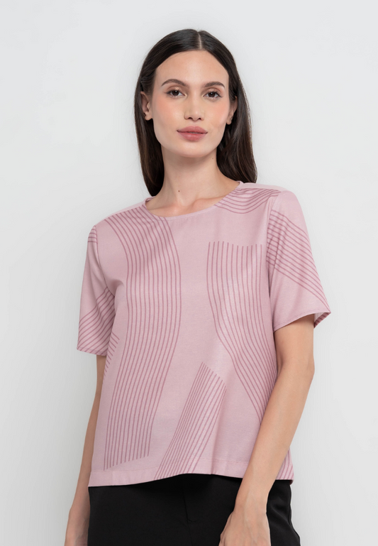 Perla Wavy Line Print Blouse