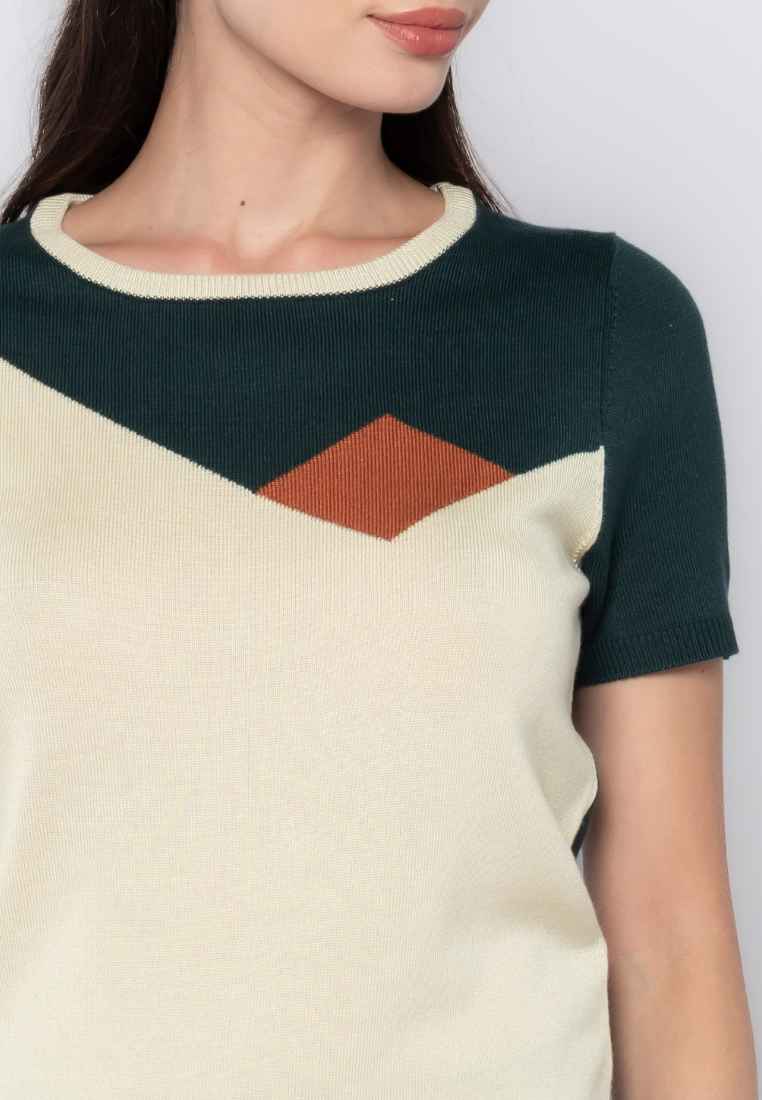 Geo Play Color Blocking Knit Top