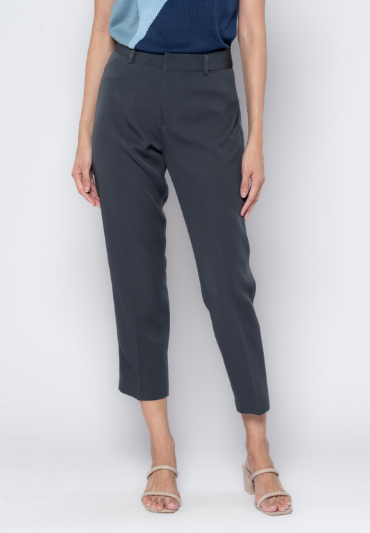 Uneven Waistband Detailed Slim Formal Pants