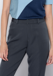 Uneven Waistband Detailed Slim Formal Pants