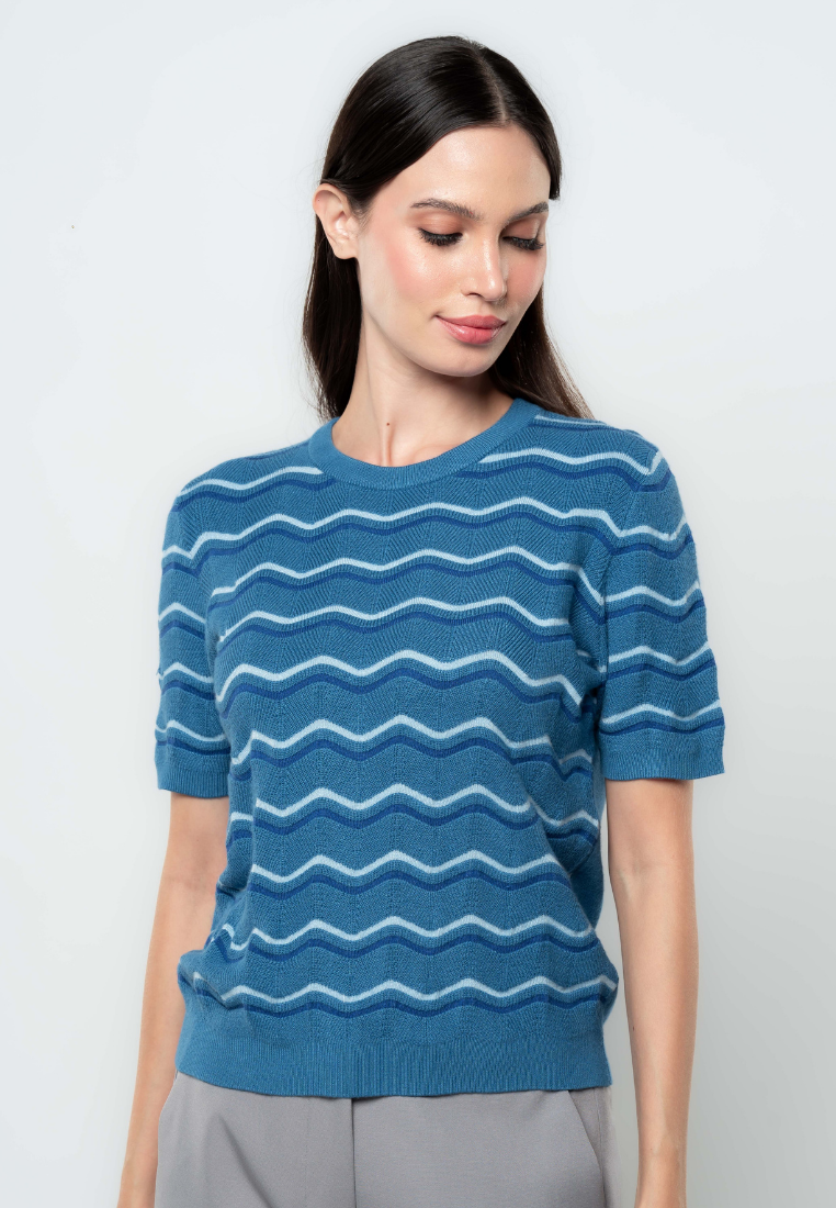 Joy Loose Fit ZigZag Flat Knit Top