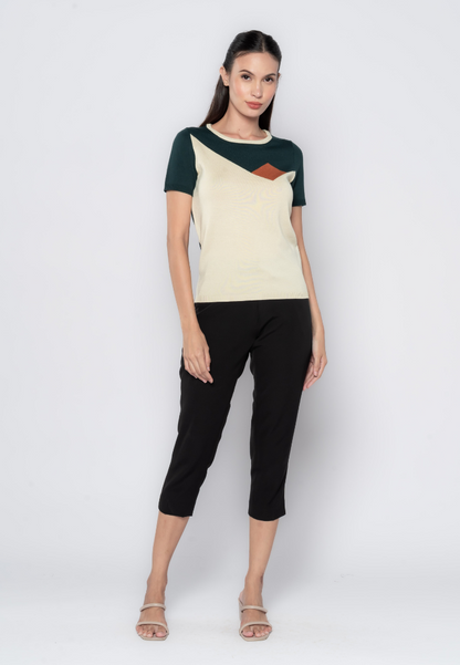 Geo Play Color Blocking Knit Top