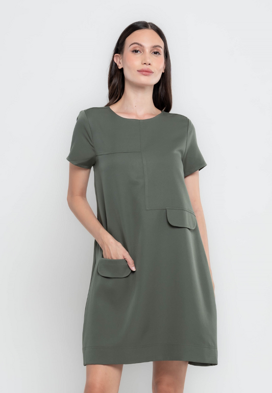 Astrid Asymmetric Pocket Shift Dress