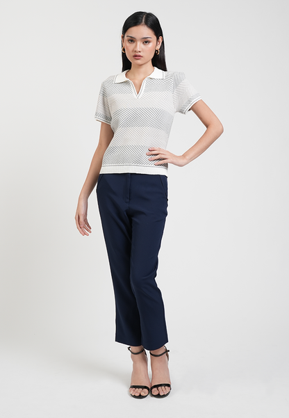 Sophie Short Sleeve Textured Polo Knit