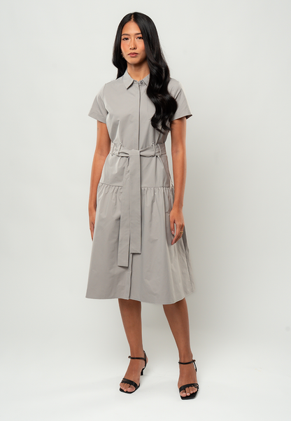 Olivia Short Sleeve Belted Shirt Dress