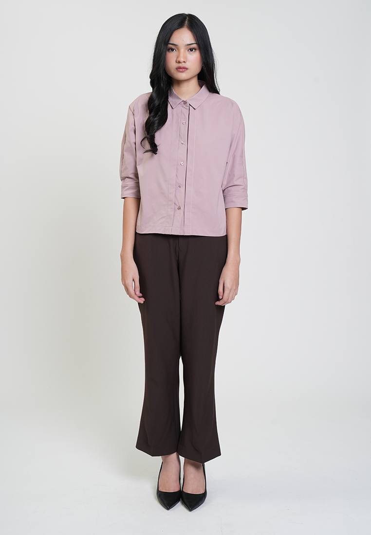 Aster Collared 3/4 Button-Down Blouse