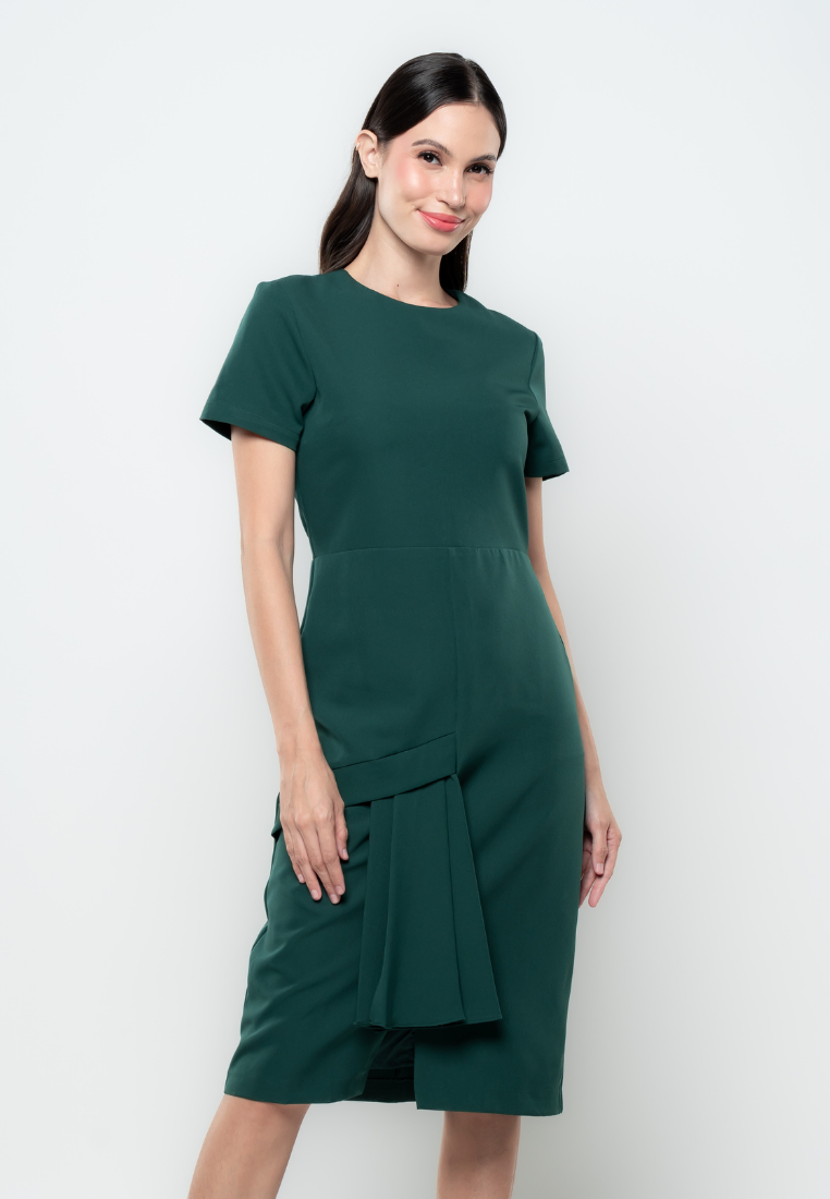 Sherry Pencil Cut Assymetric Frill Dress