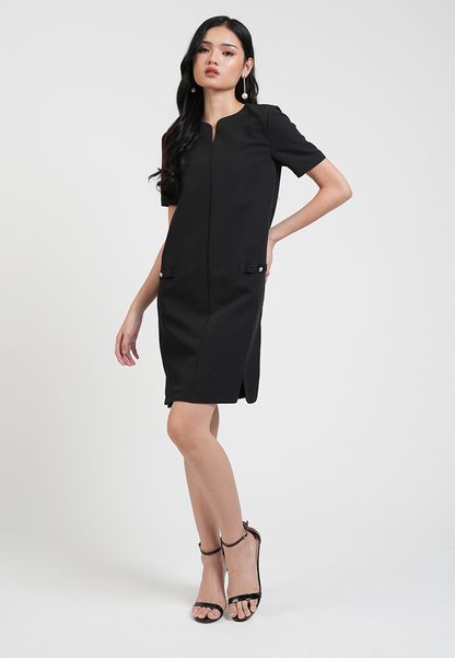Adelaide Little Black Sheath Dress