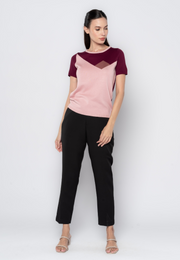 Geo Play Color Blocking Knit Top