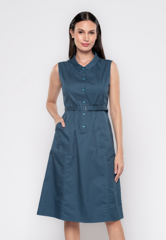 Claire A-Line Cotton Shirt Dress