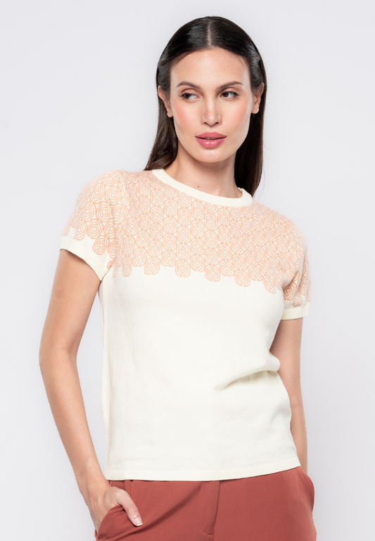 Bellamy Honeycomb Printed Knit Top