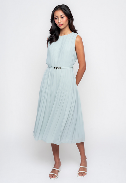 Milan Full Pleated Dress with Adjustable Belt