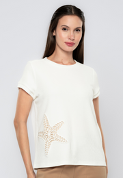 Amaia Shirt With Guipuire Starfish Patch Lace