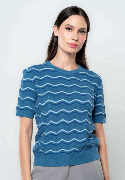 Joy Loose Fit ZigZag Flat Knit Top