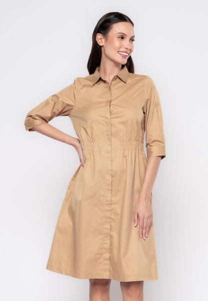 Sabrina Waist Gartered Shirt Dress