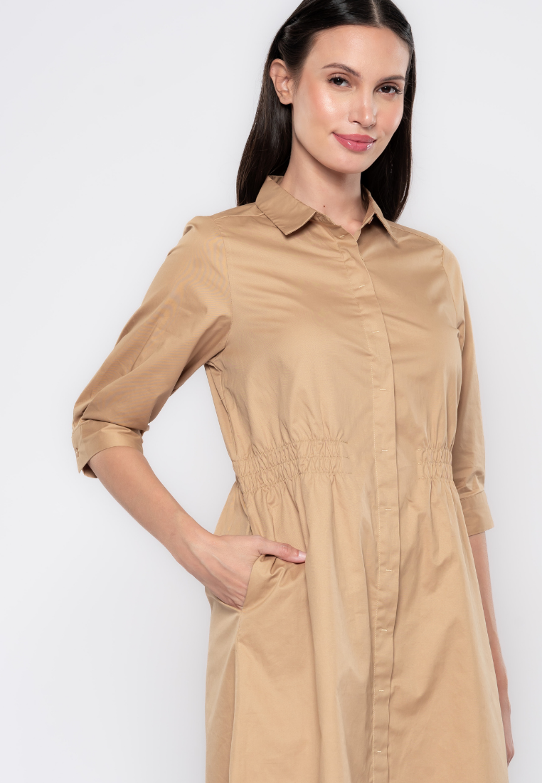 Sabrina Waist Gartered Shirt Dress