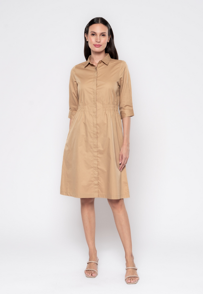 Sabrina Waist Gartered Shirt Dress