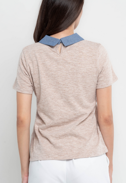 Melody Harp Embroidery Collared T-Shirt