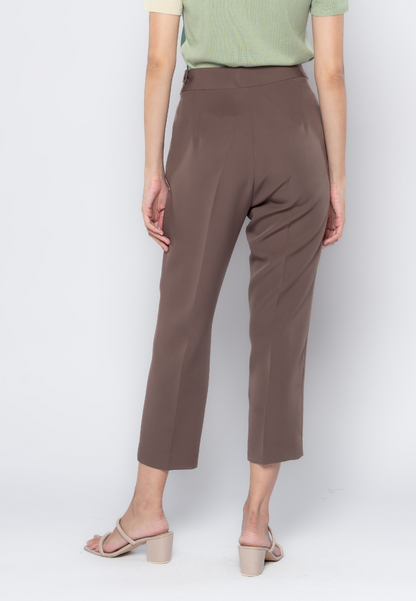 Cross Overlap Waist Detailed Slim Formal Pants