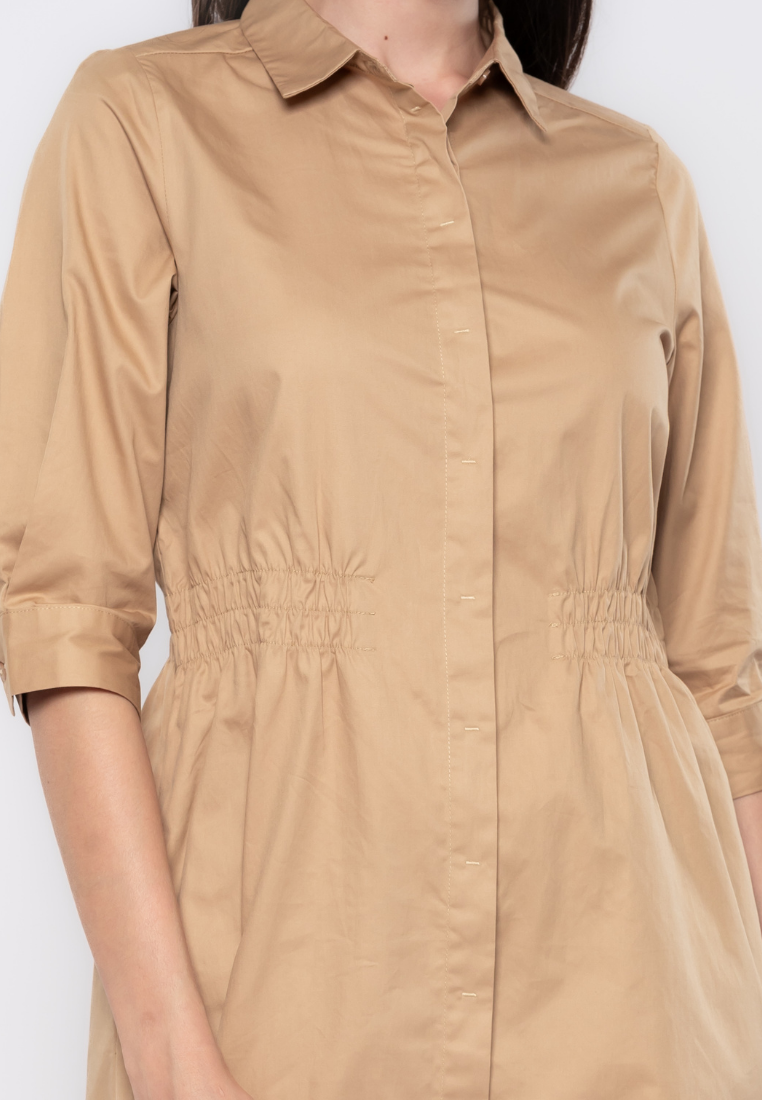 Sabrina Waist Gartered Shirt Dress