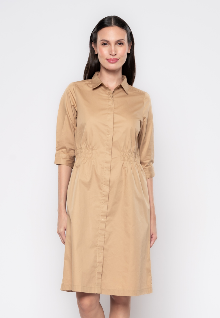 Sabrina Waist Gartered Shirt Dress