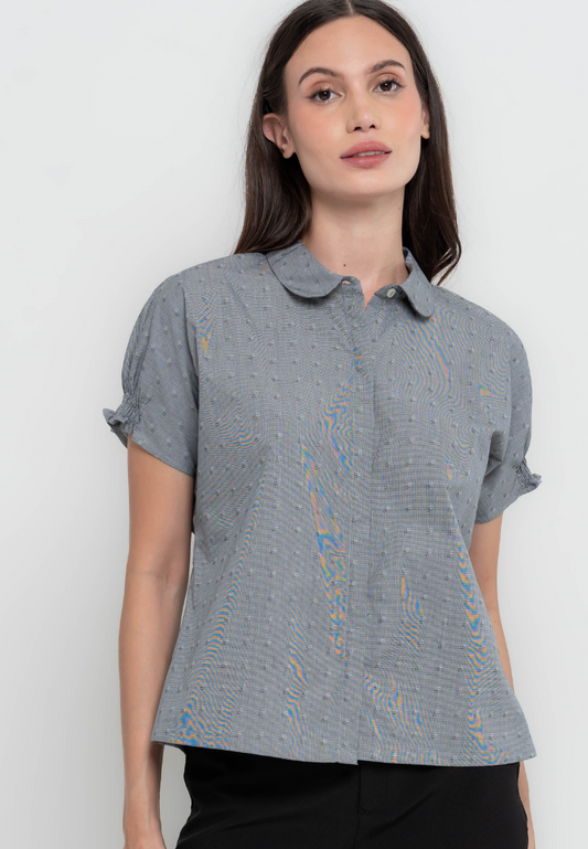 Megan Collared Extended Sleeves Cotton Blouse