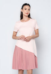 Two Tone Pleated Skirt Dress