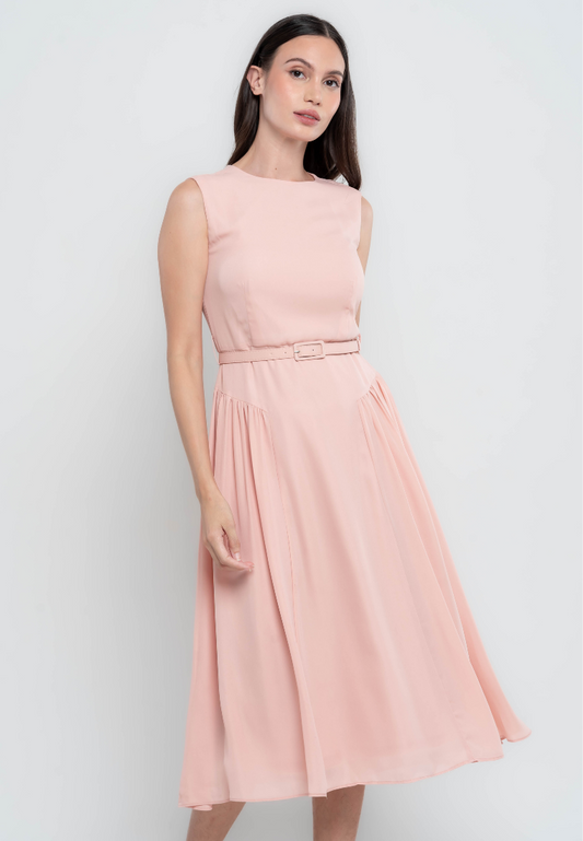 Charlotte Midi Dress with Belt