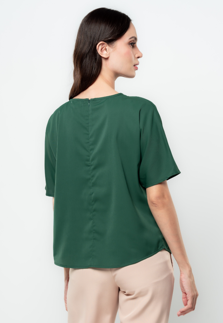 Milca V-Knot Peek-a-boo Blouse