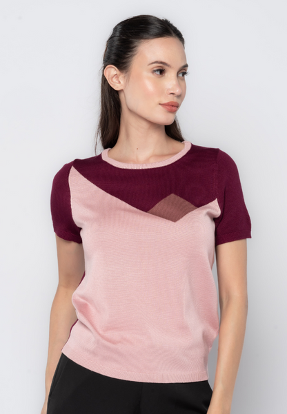 Geo Play Color Blocking Knit Top