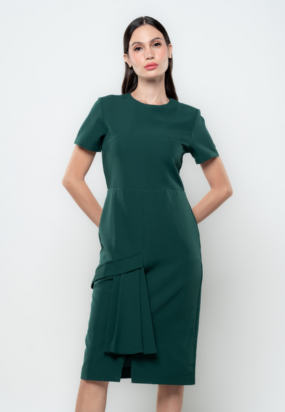 Sherry Pencil Cut Assymetric Frill Dress